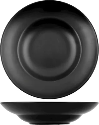 Produktbild von H&H 3er-Set Pastaschalen aus schwarzem Porzellan 27,5x6 cm