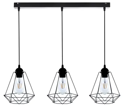 Produktbild von KAR-LIGHTING Pendelleuchte 3-flammig Schwarz, Metall – Esszimmer, Wohnzimmer, Küche – E27