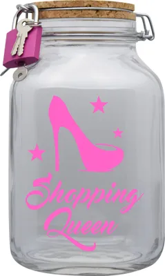Produktbild von Spardose Geld Geschenk Ideen Shopping Queen Transparent Größe XXL 3 Liter