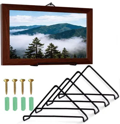 Produktbild von Schallplattenwandhalter, Ständer für 4 Vinyl-Schallplatten, Wandhalterung zur Schallplattenaufbewahrung, Ausstellungsregal, LP-Halter, Schallplattenregal, schwarz