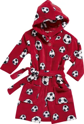 Produktbild von Playshoes - Fleece-Bademantel für Kinder - Fußball - Rot