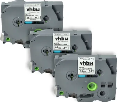 Produktbild von vhbw 3x Schriftband-Kassette Ersatz für Brother TZE-241, TZ-241 für Etiketten-Drucker 8m x 18mm Schwarz auf Weiß