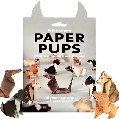 Origami Hunde Set, 50 Blatt, DIY Bastelset für Kinder & Erwachsene