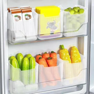 Image de Lot de rangements pour réfrigérateur - 6 pièces - Rangements de cuisine et pour réfrigérateur, pour portes et placards - Solution pour réfrigérateurs et congélateurs