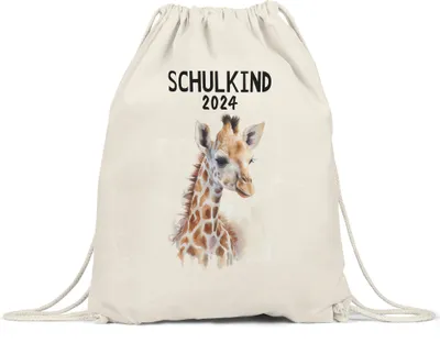 Produktbild von Schulkind 2024 Giraffe Turnbeutel Schuleinführung Geschenk zur Einschulung Schulanfang