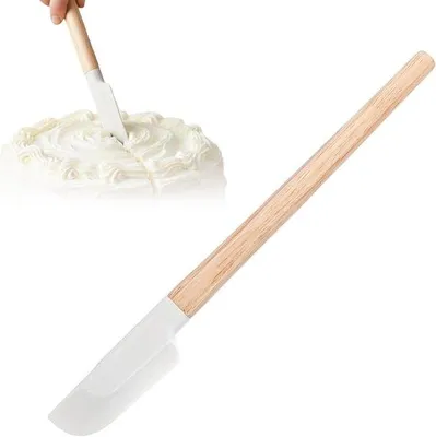 Produktbild von Küchenhelfer Hitzebeständig - Teigschaber aus Silikon und Holz - 23 cm