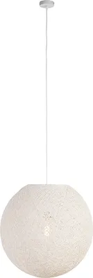 Zdjęcie produktu dla QAZQA – dom wiejski I Vintage Lampa wisząca I Stół jadalny I Jadalnia I Lampa wisząca I Lampa wisząca I Lampa wisząca I Lampa I Lampa w stylu wiejskim biała kula 60 cm – Corda I Salon I Sypialnia