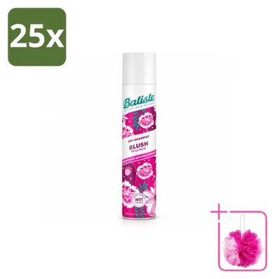Obrázok produktu pre 25 ks šampónu do vlasov bez vody Batiste Blush – kvetinová vôňa – 200 ml – výhodný balík – 25 kusov