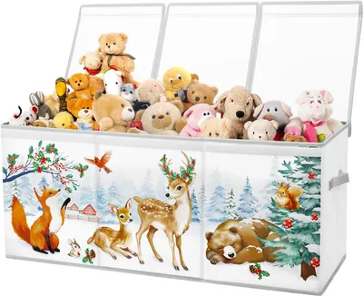 Produktbild von Spielzeug-Aufbewahrungsbox mit Deckel, faltbar, 123 l, 96 x 32 x 40 cm, mit Griffen, für Kinderzimmer