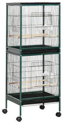 Produktbild von Vogelkäfig Innenbereich - Vogelhaus - Großer Vogelkäfig - Vogelkäfig mit Rollen - Grüner Vogelkäfig