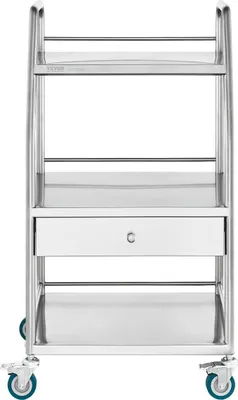 Immagine prodotto di Carrello rotante da laboratorio Carrello di servizio per laboratorio odontotecnico 3 ripiani 1 cassetto Acciaio inossidabile