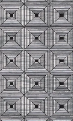 Produktbild von Designer Teppich Moderner Geometrisches Schwarz 3D Effekt Wohnzimmer