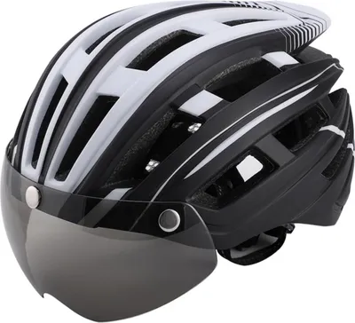 Produktbild von Fahrrad Helm Trail Mountainbike Trail Radhelm Schutzhelm mit Visier Schwarz 57-62cm