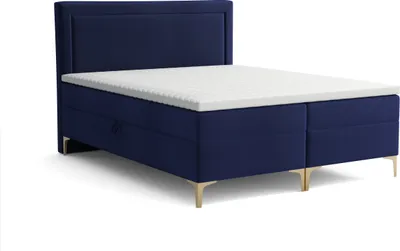 Produktbild von Emoebel24 Boxspringbett mit Topper und 2 Bettkasten, Polsterbett, Doppelbett 140x200 cm Duccan Dunkelblau