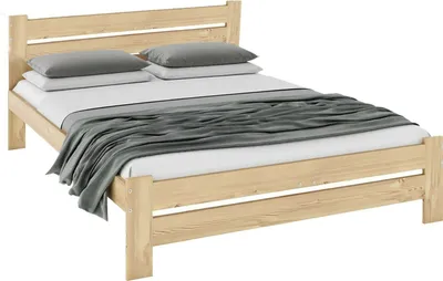Produktbild von Holzbett Lattenrost Doppelbett Kiefer Bett Ehebett Matratze hohe Kopfs, Matratze:ohne Matratze, Breite:90 x 200cm