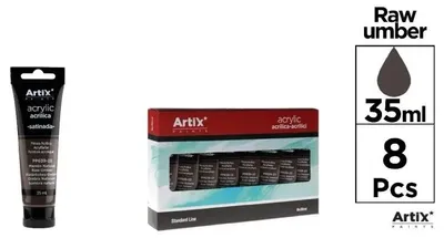 Zdjęcie produktu dla Farba akrylowa brąz naturalny 35ml (8szt) - Artix