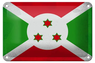 Produktbild von Blechschild Flagge Burundis 18x12cm Flag of Burundi Vintage