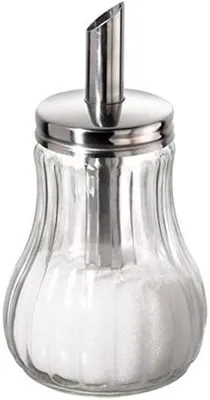 Produktbild von Glas-Suiker-Dispenser mit Dosierrohr - Ø 8 cm 15 cm - Glas und RVS