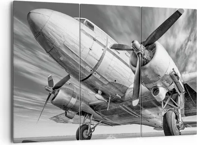 Produktbild von Bild auf Leinwand - Leinwandbild - 3 Teile - Flugzeug Retro Flugzeug - 165x110cm - Wand Bild - Wanddeko - Wandbilder - Leinwanddruck - Bilder - Wanddekoration - Leinwand bilder - CE165x110-4952
