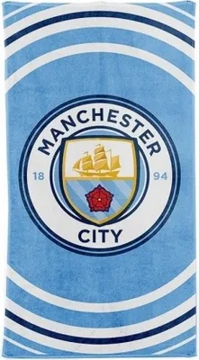 Produktbild von Manchester City FC Handtuch mit Puls-Design BS1346 (Einheitsgröße) (Blau/Weiß)