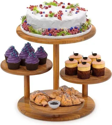 Produktbild von Famanu Cupcake-Turm 4-lagig - für 50 Cupcakes, aus Holz