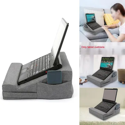 Produktbild von Laptray mit Kissen 32x32x14cm – Rutschfester Laptop-Ständer | Tablet-Kissen für Lesen & Zuhause