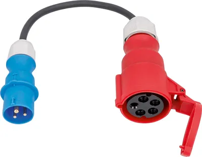 Produktbild von as-Schwabe Adapterleitung 0,3m CEE 230V 16A auf CEE 400V 16A 5-polig IP44