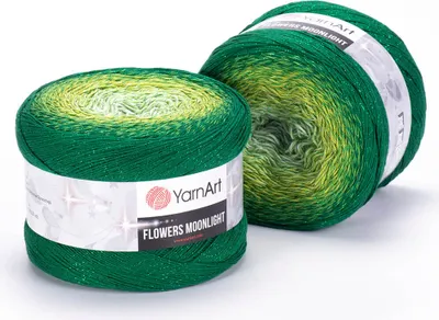 Produktbild von YarnArt Flowers Moonlight 3283; Ombre Garn, 1000 m Baumwollmischung, Frühlingsprojekte