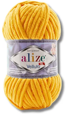 Obrázok produktu pre Alize 1x 100 g Velluto hrubá vlna, jednofarebná, ženilková, háčkovanie, pletenie (Apricot I 216)