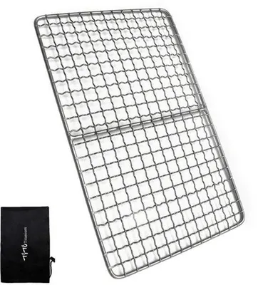 Productafbeelding van Barbecue Grillrooster Draagbaar Non-Stick - 17x27 cm - Metaal - Voor Houtskoolbarbecue