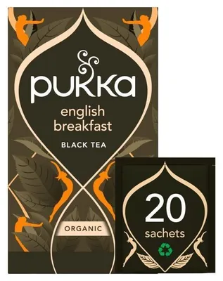 Zdjęcie produktu dla Pukka English Breakfast Tea Organic, 20 torebek, 40g – organiczna herbata czarna, mocna i jasna