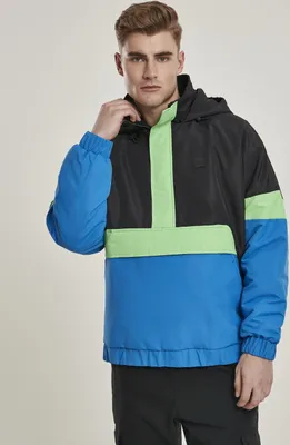 Produktbild von Urban Classics Jacke 3-Tone Neon Mix Pull Over Jacket Black/Neon Green-XS