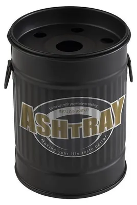 Produktbild von APS 586 Windaschenbecher SMOKY, Metall verzinkt, abnehmbarer Deckel, Ø 8,5 cm, Höhe 11,5 cm, schwarz