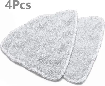 Produktbild von 4X Dampfbesen Ersatztücher Ersatzbezüge für Vileda Steam Dampfreiniger Ersatzbezug Waschbar Bodentücher Dreieckig Ersatzpads Ersatzbezug Steam Mop Pads, Weiß