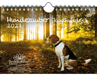 Produktbild von Hundezauber Jagdhunde DIN A5 Kalender für 2027 Welpen und Hunde - Seelenzauber
