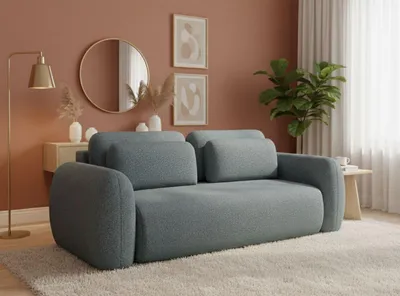 Immagine prodotto di Sessame - Divano Letto 3 Posti, 266x121 cm Grigio Scuro, Contenitore
