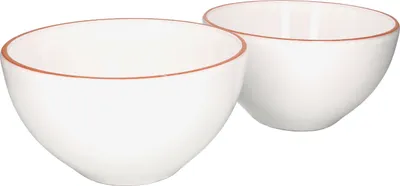 Produktbild von 2er Set Salatschüssel Wolle Ø 24 cm weiß Größe L rustikal Ton stabil lasiert