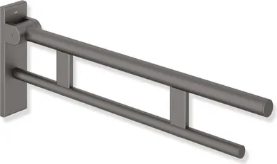 Produktbild von HEWI Stützklappgriff Duo, Design B des Systems 900, Edelstahl, pulverbeschichtet, Ausladung 850 mm, in HEWI Farbe DX (Weiß tiefmatt)