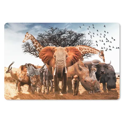 Produktbild von MuchoWow® Mauspad Mousepad Tiere - Giraffe - Elefant 27x18 cm - Mousepads - Maus Mat - Pad - Mausunterlage - Büroartikel - Desk Matten