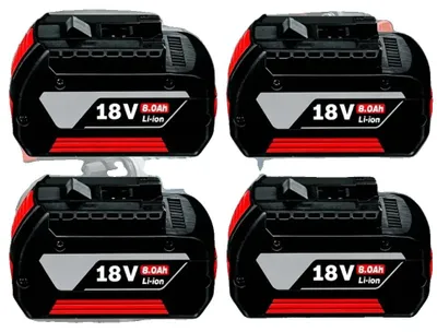 Imagen del producto de Batería de iones de litio, 18V, capacidad de 8000mAh, 4 unidades, 18V