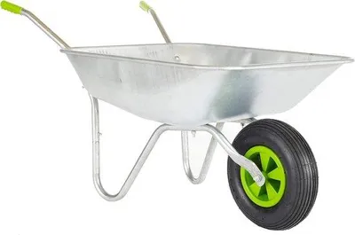 Productafbeelding van Famanu kruiwagen 65 liter met luchtbanden - zilver