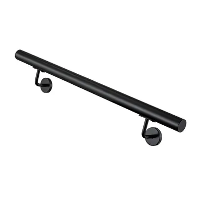 Produktbild von Handlauf Edelstahl 304 mattschwarz 120 cm kombinierbar – Treppengeländer Wandhandlauf