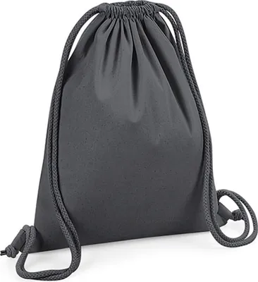 Immagine prodotto di Westford Mill W260 | Borsa da ginnastica in cotone organico Premium, 37 x 46 cm - Colore: Grigio grafite - Dimensioni: 37 x 46 cm