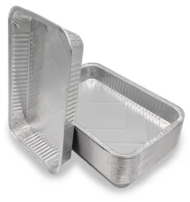 Image de Grandes assiettes en aluminium XL, 25x, bac de récupération pour grill, Weber | Assiette en aluminium, 32 x 22 cm