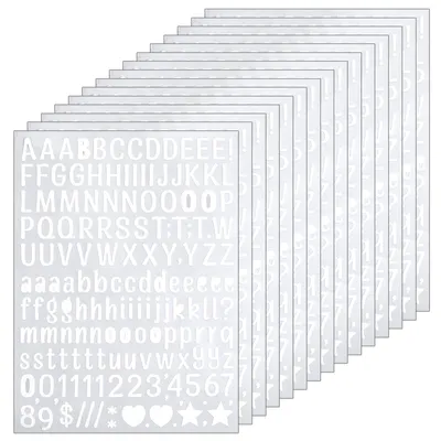 Selbstklebende Buchstaben- und Zahlenaufkleber, 15 Bögen, 3780 Stück, 1,3 cm