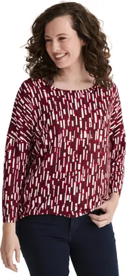 Produktbild von Stooker Women CARLY Damen T-Shirt 3/4-Arm Loose Fit 36/38 red square aop