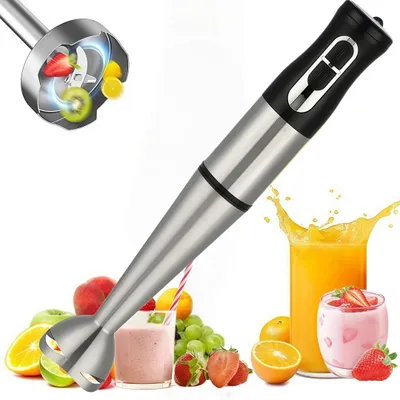 Produktbild von Stabmixer, Pürierstab, Handrührgerät, Mixer, Mixstab, 1000W Turbo, Küchenmaschine, Zerkleinerer, Silber
