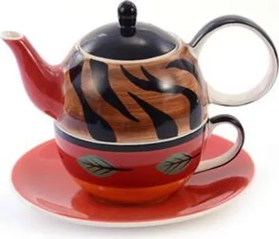 Produktbild von Tea for one Set "Sarabi" Keramik, 4 teilig Kanne: 0,4 l, Tasse: 0,2 l