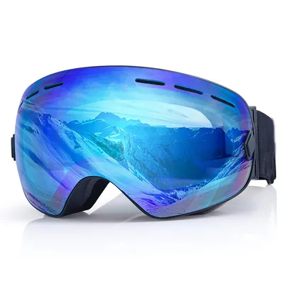 Produktbild von Snowboard-Skibrille für Damen und Herren, Jugendschutz, Antibeschlag über der Brille, Winter-Schneebrille mit sphärischer abnehmbarer Linse