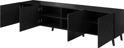 Image de Cama Armoire RTV ABETO 200x42x52 noir brillant